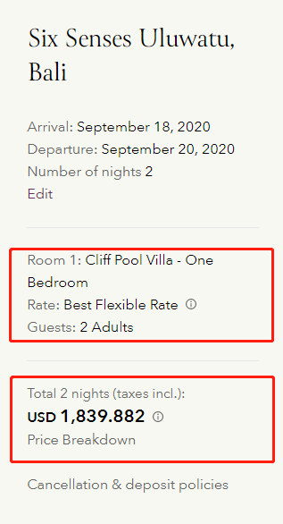 Official site's price