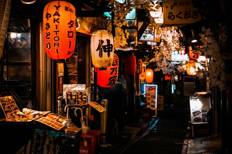 Walking on the Sidewalk at Omoide Yokochō at Night: One of the Top Things to Do in Japan in April
