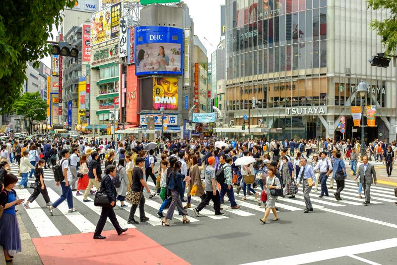 Shibuya Crossing in Late September Japan: The World's Busiest Pedestrian Crossing