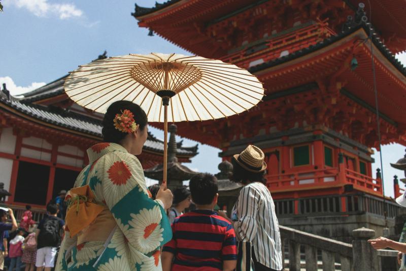 People Visit Kiyomizu-dera in Early September in Japan