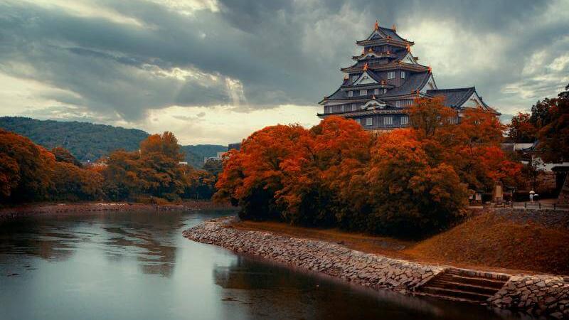 Okayama Castle Autumn in Chūgoku in Early November
