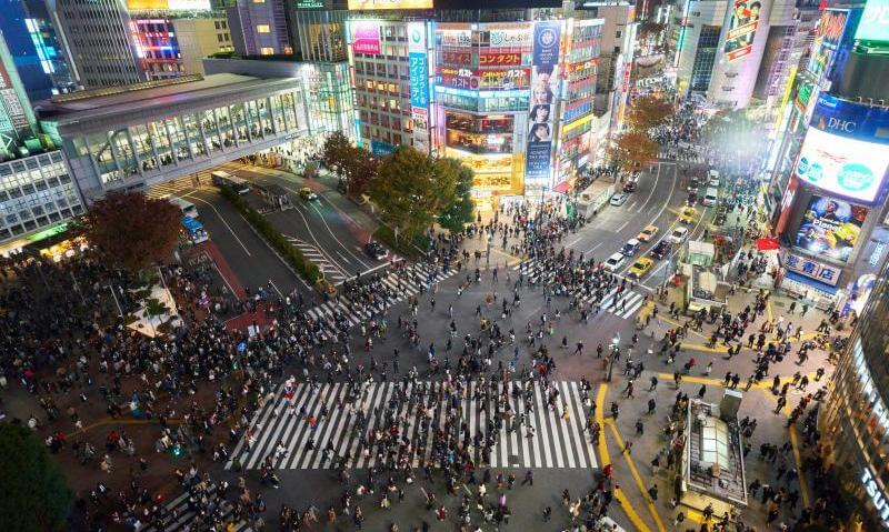 Shibuya Crossing, Tokyo, Japan in January