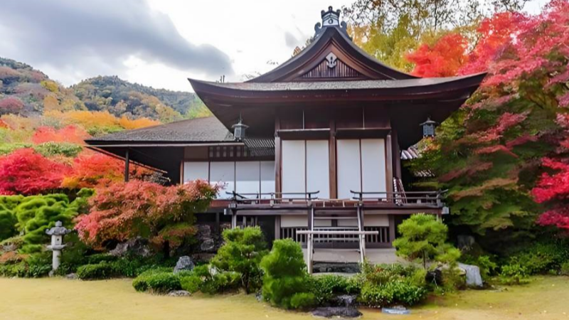 Serene view of Okochi Sanso Garden, reflecting Kyoto’s imperial elegance