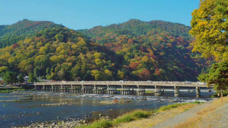 Autumn Horizons Beyond Togetsukyo Bridge