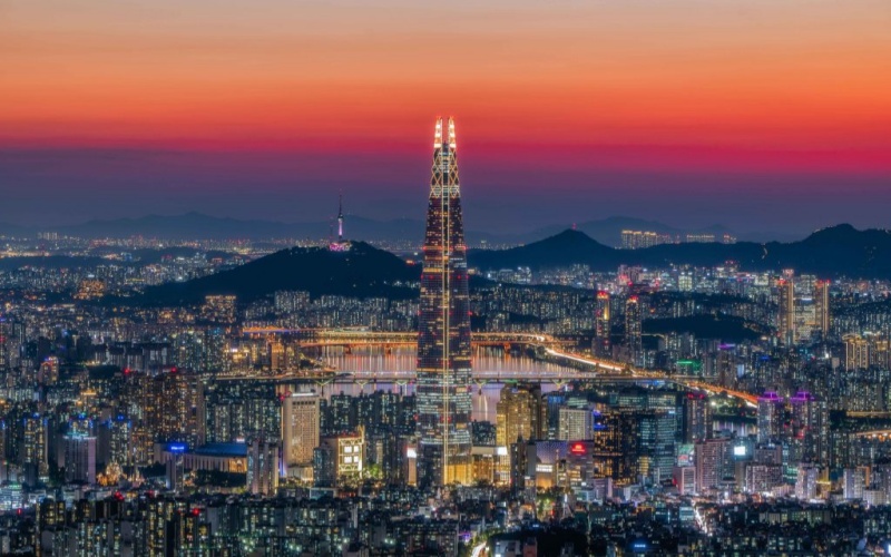 Golden Sunset Over Seoul
