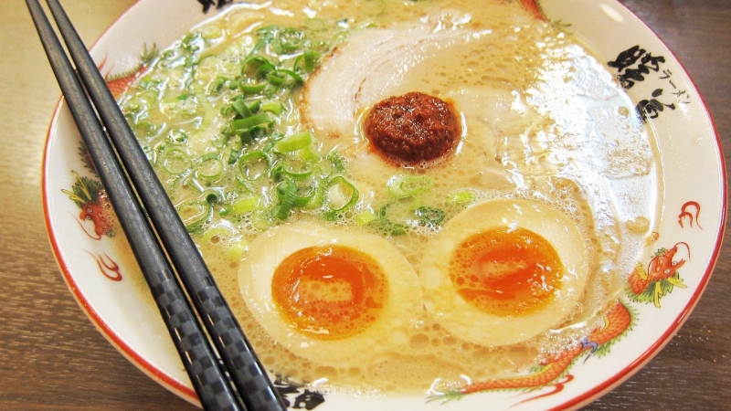 Rich tonkotsu ramen with egg, pork, and spicy miso.