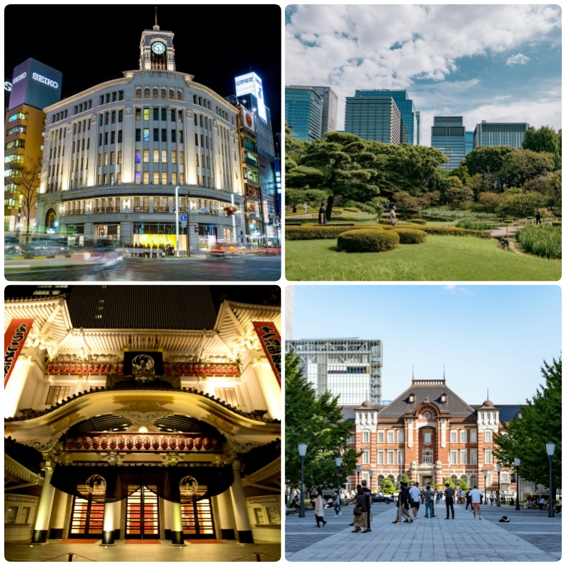 Tokyo’s elegant shopping streets meet timeless architecture and serene gardens at this area.