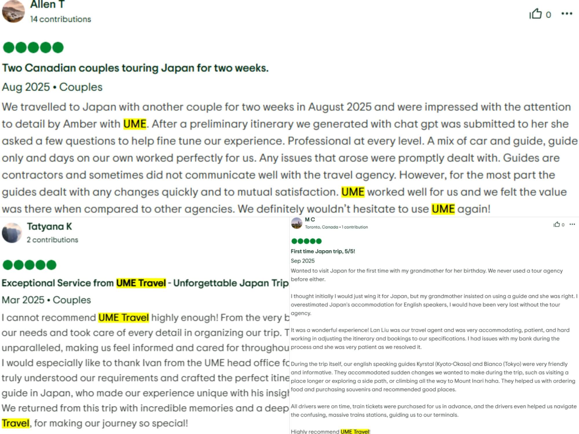 UME Travel Japan Reviews TripAdvisor