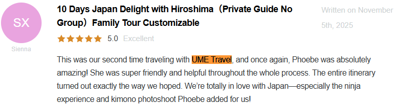 UME Travel Japan Reviews Touradar