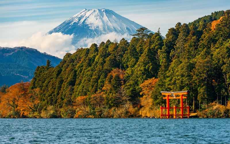 Natural and scenic view of Lake Ashi at Hakone