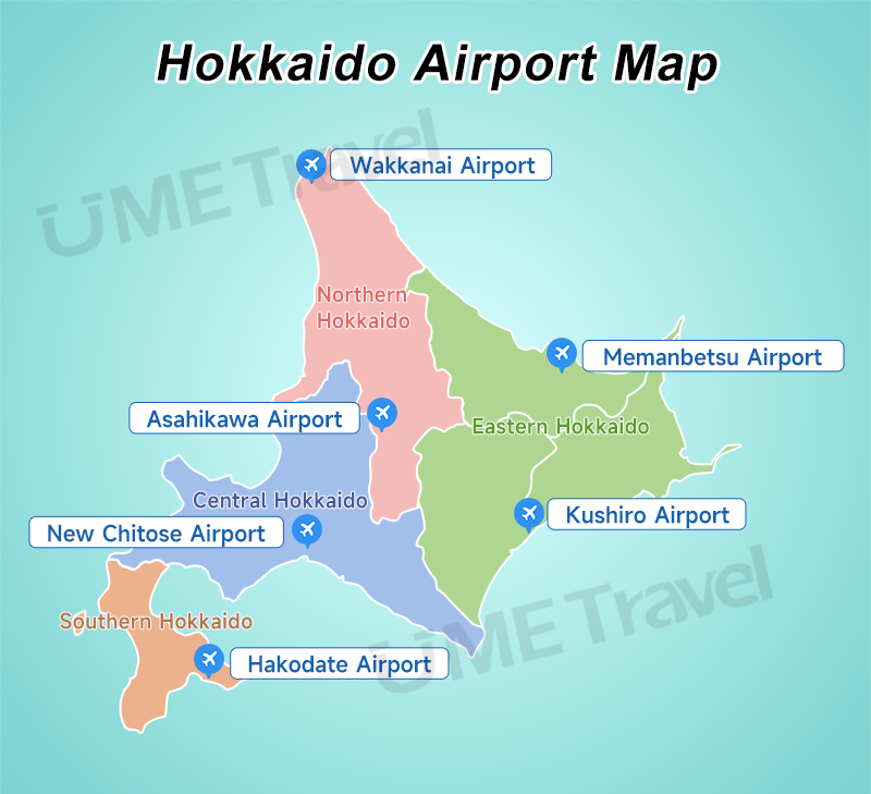 You can quickly spot the airport for the region you want to explore.