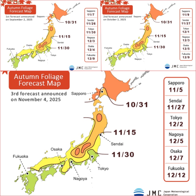 Japan Meteorological Corporation Autumn Foliage 2025 Map