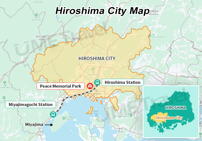 The visit to Hiroshima focused mainly on the city centre.