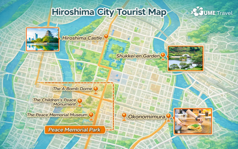 Hiroshima City Tourist Map
