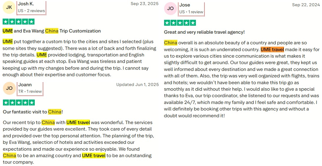 UME Travel China Reviews on Trustpilot