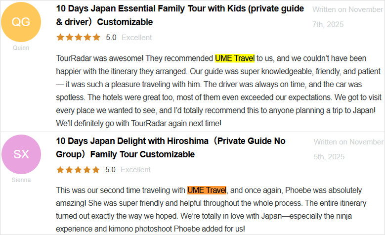 UME Travel Japan Reviews TourRadar