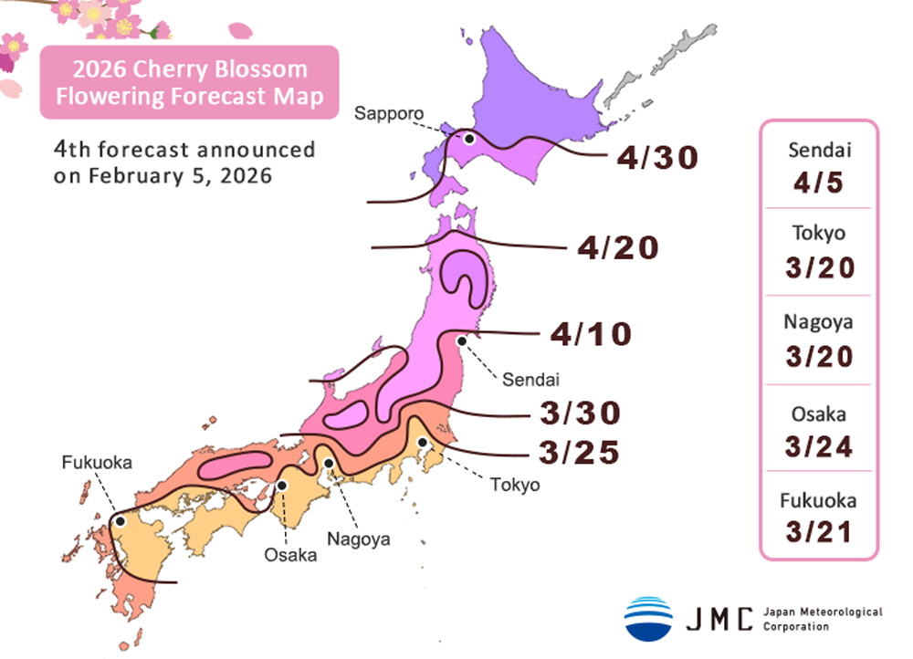 4th Release of JMC Sakura Forecast 2026 on February, 5