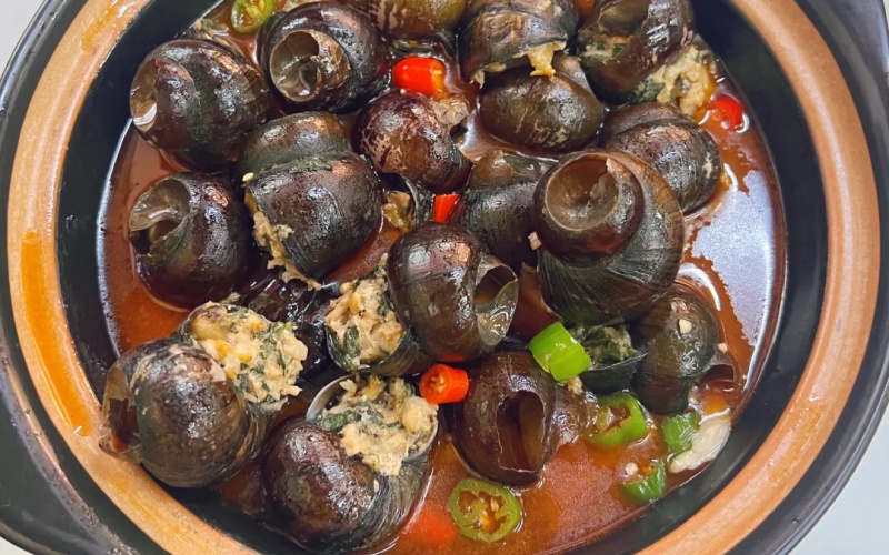 River Snail Stuffed with Meat