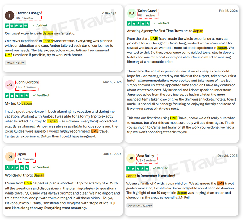 UME Travel Japan Reviews on Trustpilot