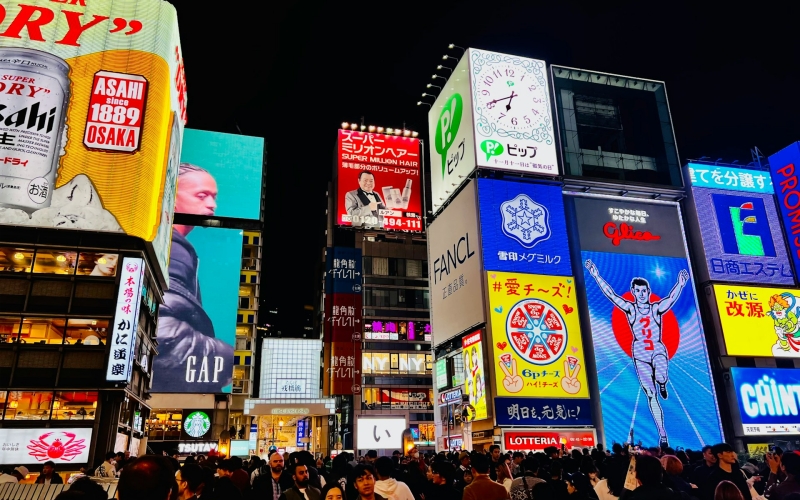 Soaking in the neon lights and endless energy of Osaka's iconic Dotonbori district