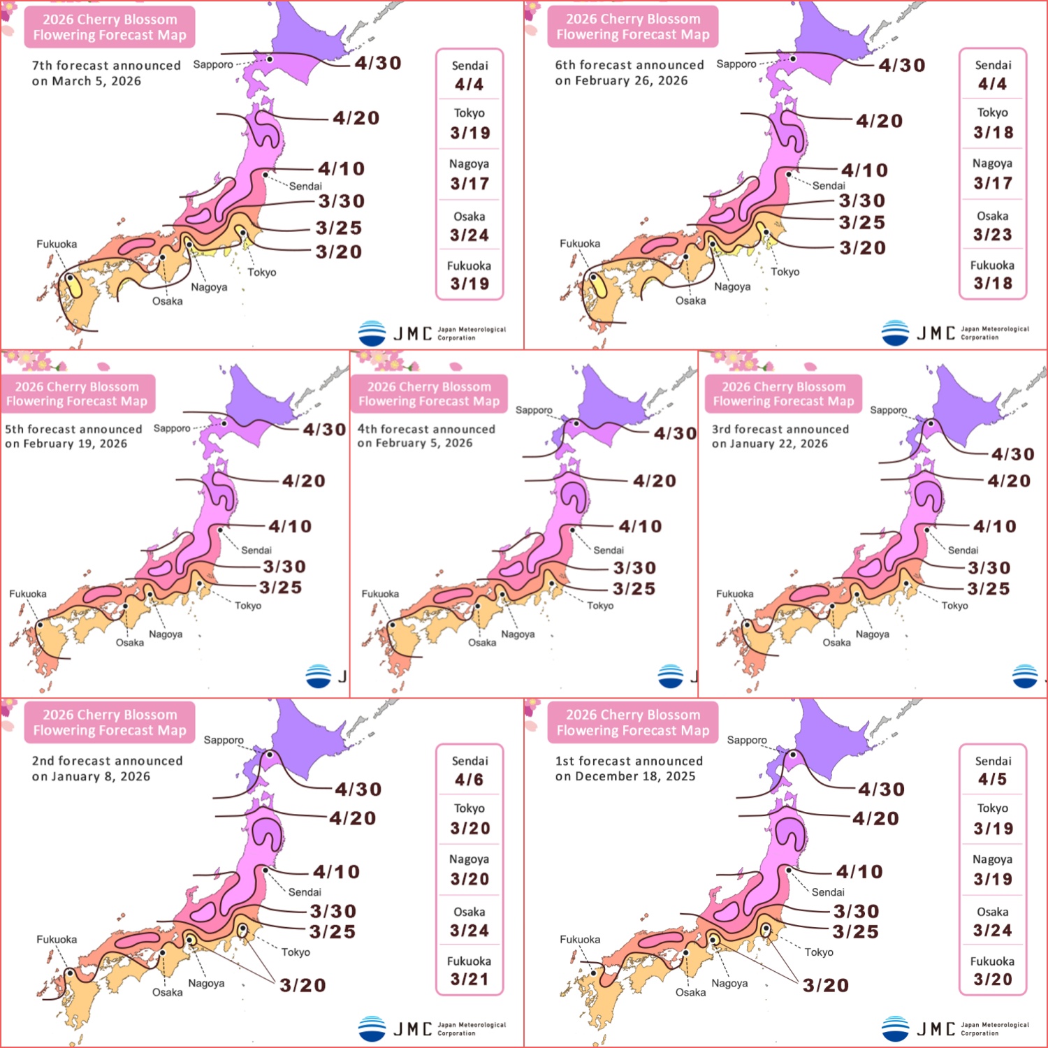 Cherry Blossom Season Japan 2026 Map Released by JMC
