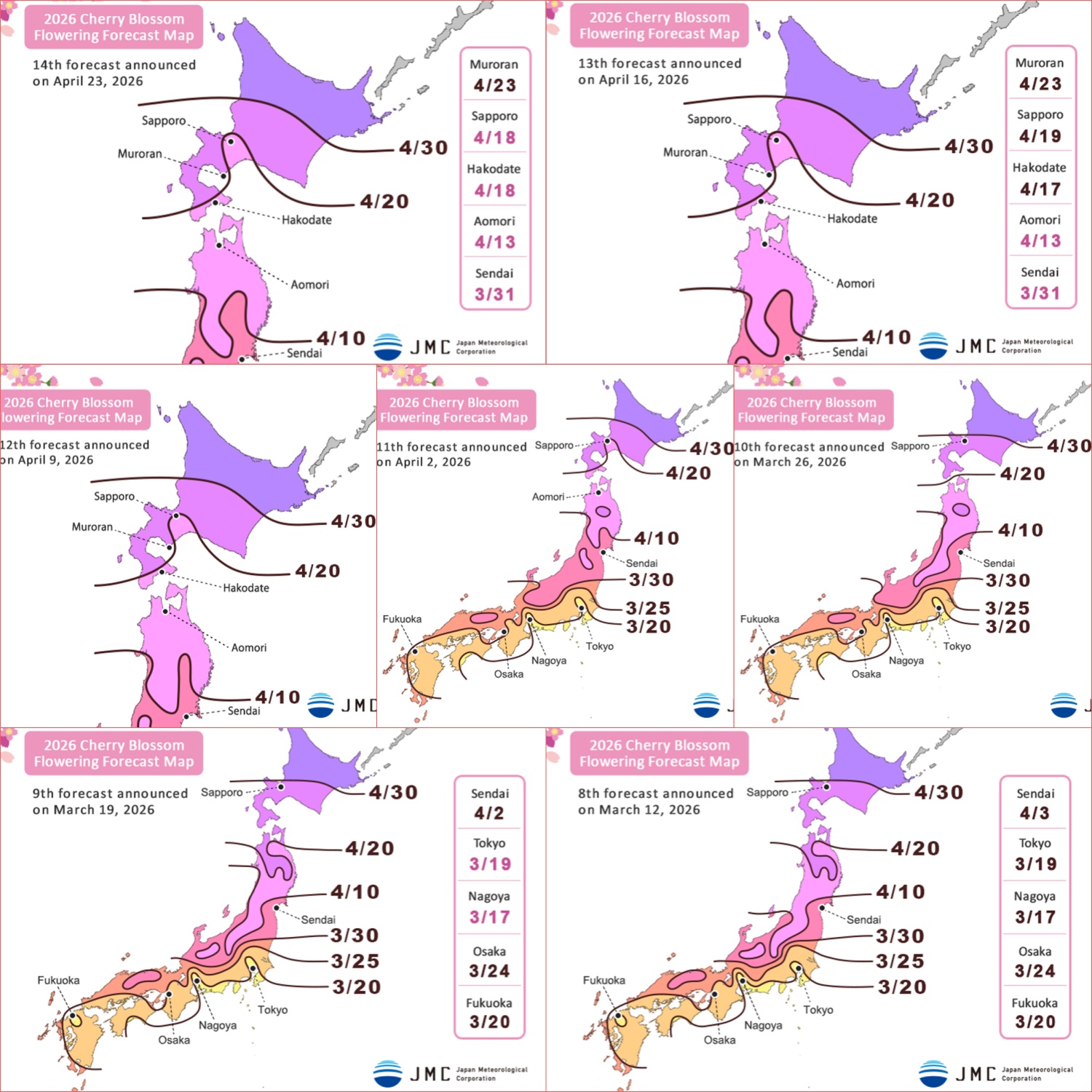 Cherry Blossom Season Japan 2026 Map Released by JMC