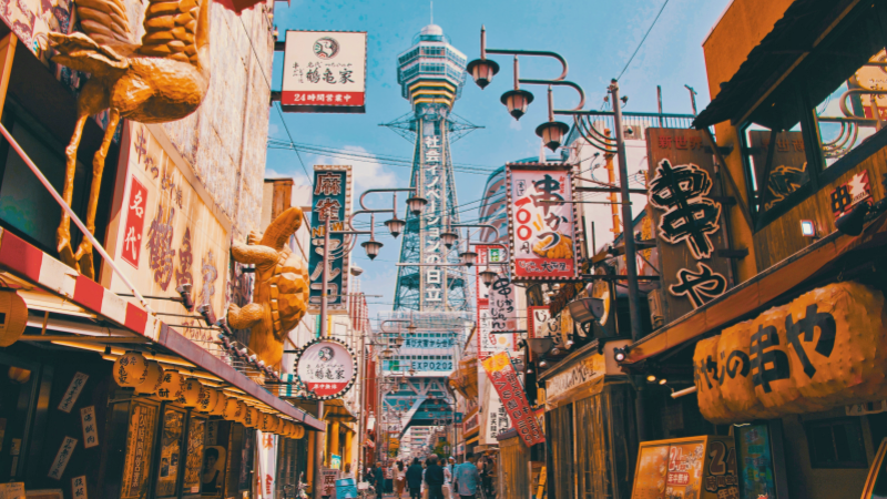 Shinsekai district exudes the classic vibrancy and nostalgia of Japan