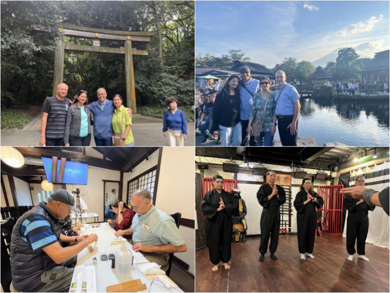 Senior travelers enjoying cultural experiences and sightseeing in Japan