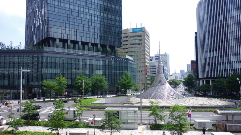 Nagoya Station, located in the centre, is home to an iconic landmark.