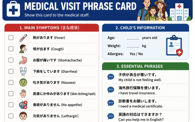 Medical Visit Phrase Card