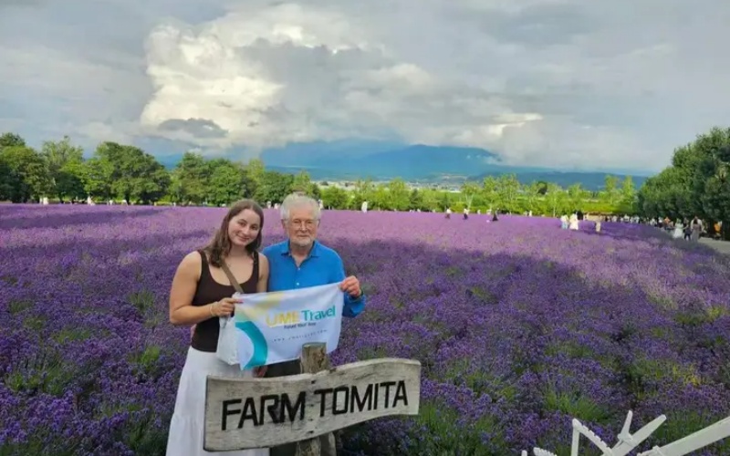 Senior Tourists Farm Tomita Lavender Hokkaido