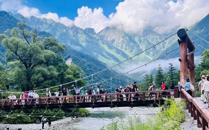 Kamikochi Azusa River Bridge View Japan