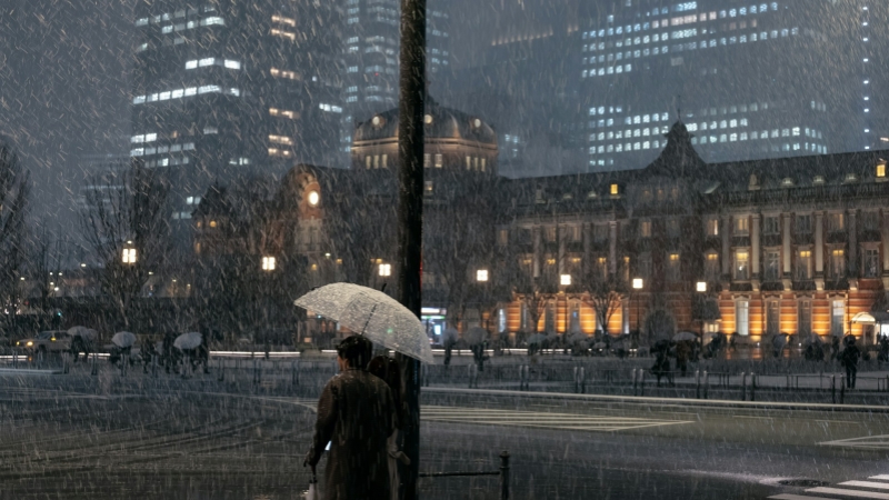 There was occasional light snow in Tokyo in February.