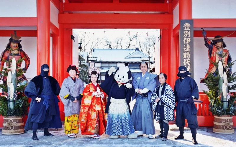 Edo-period life comes alive at Date Jidaimura in winter