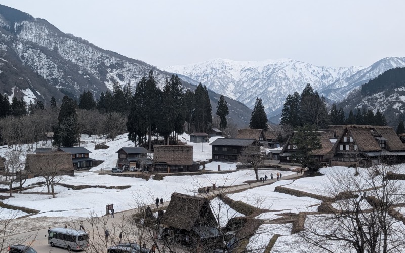 Japanese Traditional Snow Village Gassho Zukuri Houses Winter Landscape