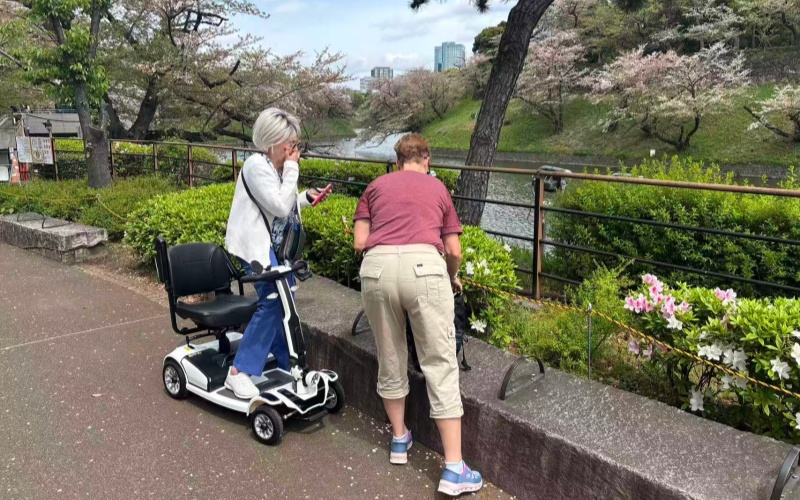 Seniors Using Rented Mobility Equipment on Step-free Route