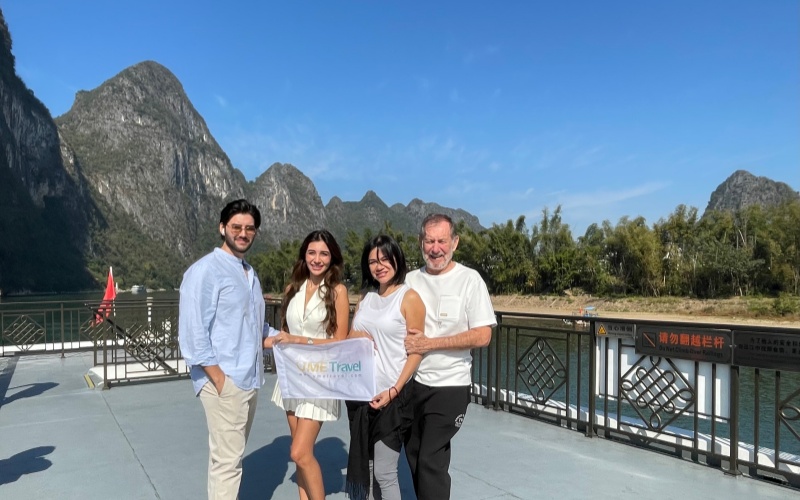 UME Travel guests enjoying a sunny day on the Li River in Guilin
