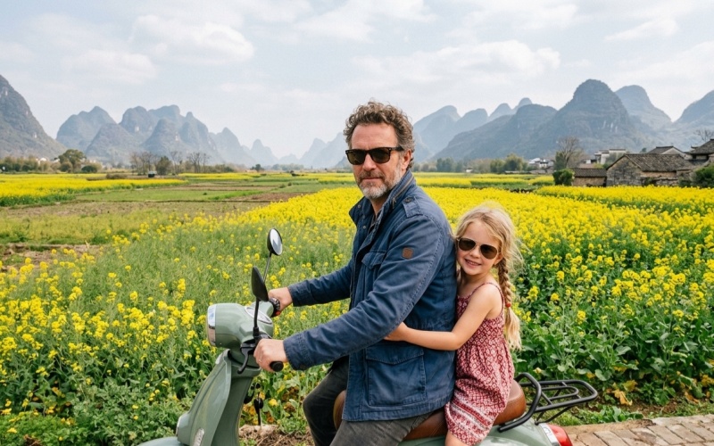 China Yangshuo Family Scooter Countryside