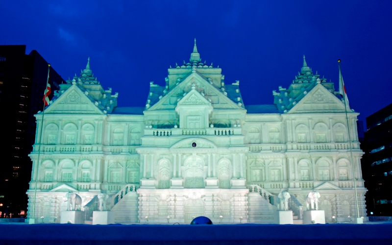 The Sapporo Snow Festival is held every February in the city centre of Sapporo, Hokkaido.