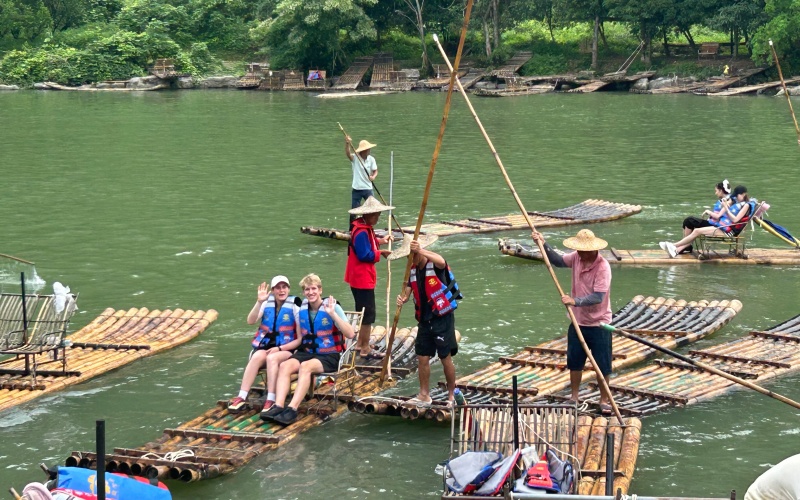 Yulong River Bamboo Rafting Family Travel Yangshuo