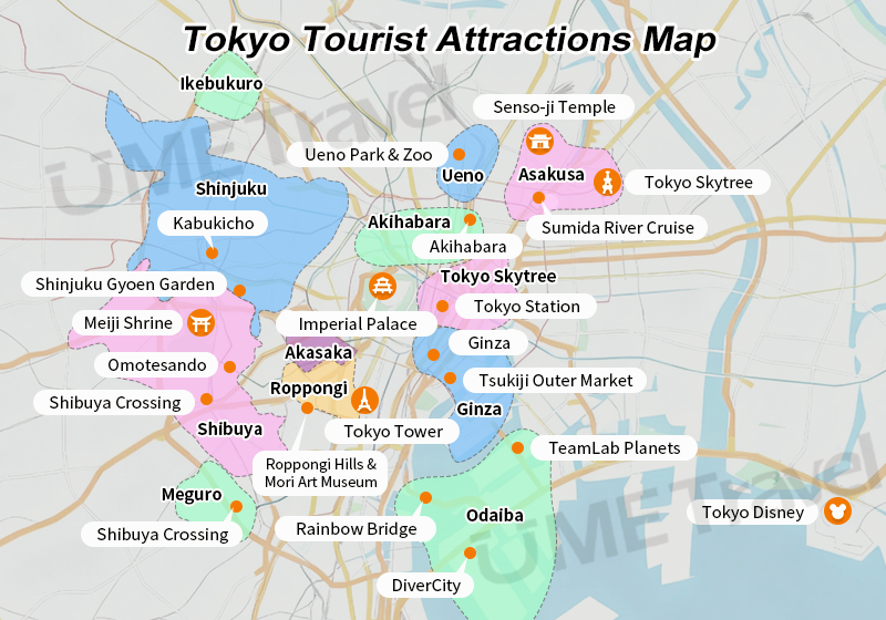 Tokyo Tourist Map: Complete Map Guide to Attractions, Subway & Airports