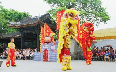Traditional martial arts and lion dance performances