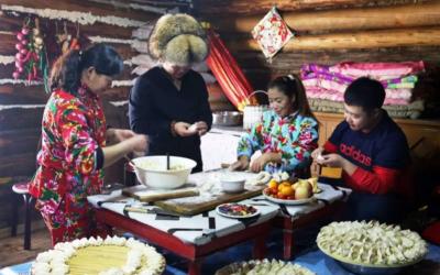 Making Dumplings on Traditional Kang at Lengji Village